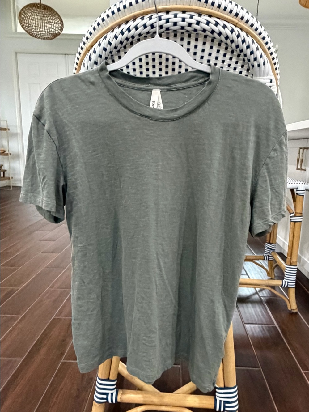 Pact Organic Cotton Featherweight Slub Crewneck Tee Sage Green XS